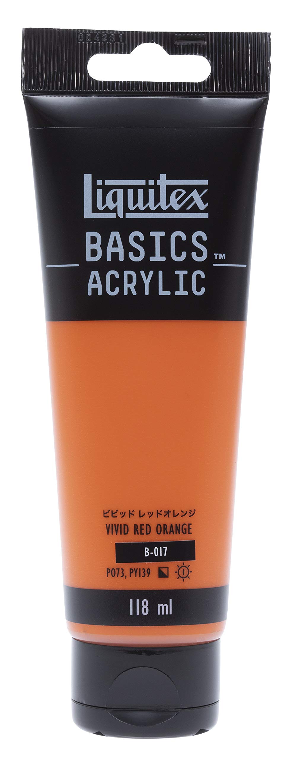 LIQUITEX Acrylic Paint Basics B-017, Vivid Red Orange, 4.0 fl oz (118 ml)