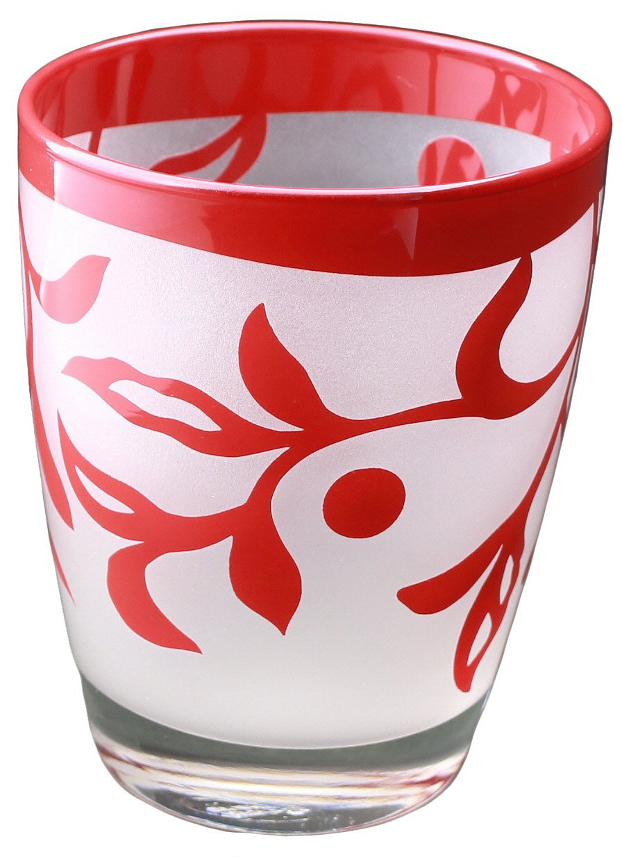 ホリコシ Glass Lacquer Sandblast Tiara Tumbler 13 oz in Presentation Box HT3031