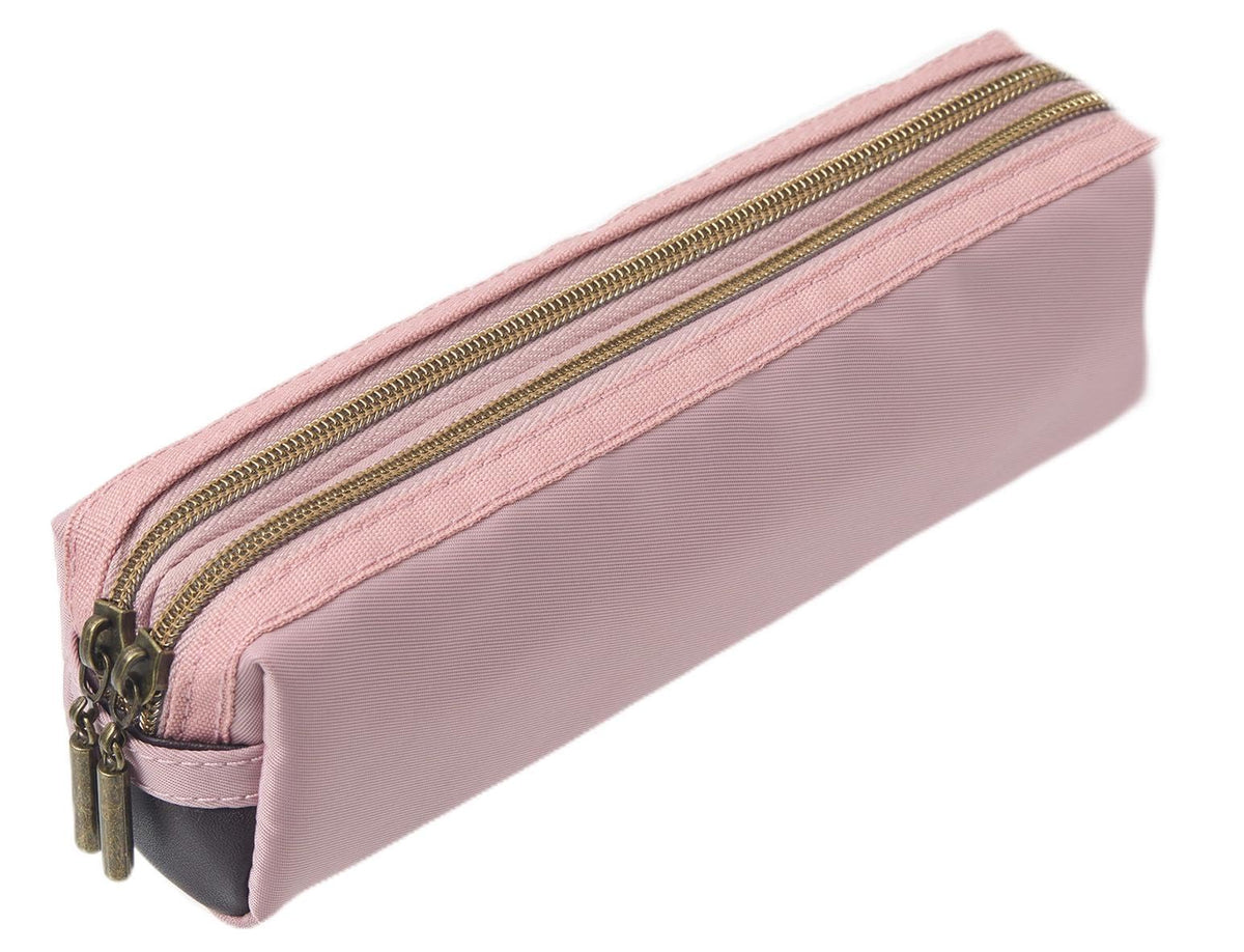 レイメイ藤井 Raymei Fujii FY1334 Stationery Storage, Pen Case, Double Zipper Pen Case, Luxe Color, M Size, Pink