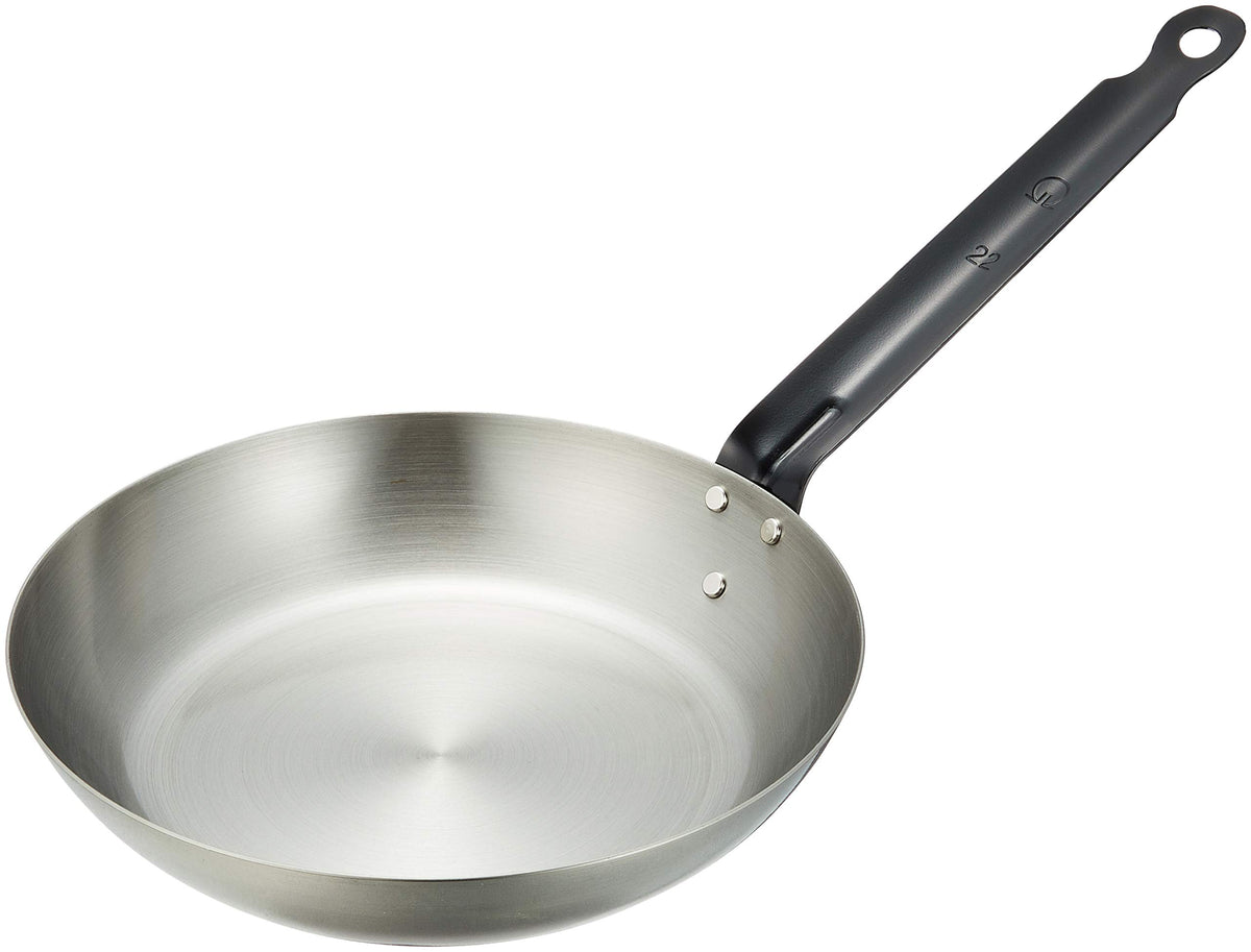 Endoshoji TKG AHL17022 Iron Frying Pan, 8.7 inches (22 cm), Inner Diameter x Depth 8.7 inches (222 mm) x Bottom Diameter: 6.9 inches (155 mm), Plate Thickness: 0.06 inches (1.6 mm), Handle Length: 8.3