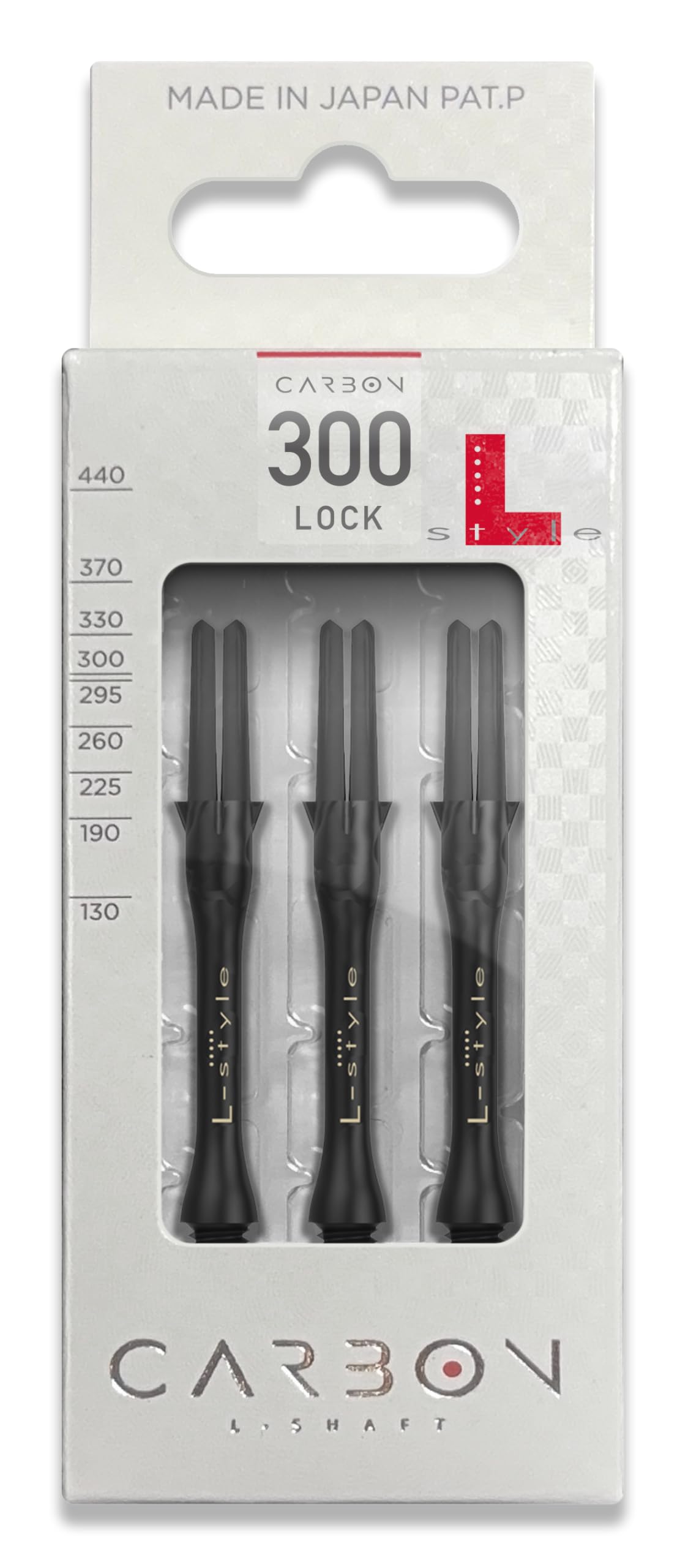 L-style Carbon Dart Shafts – Locked Slim – 300 – Black