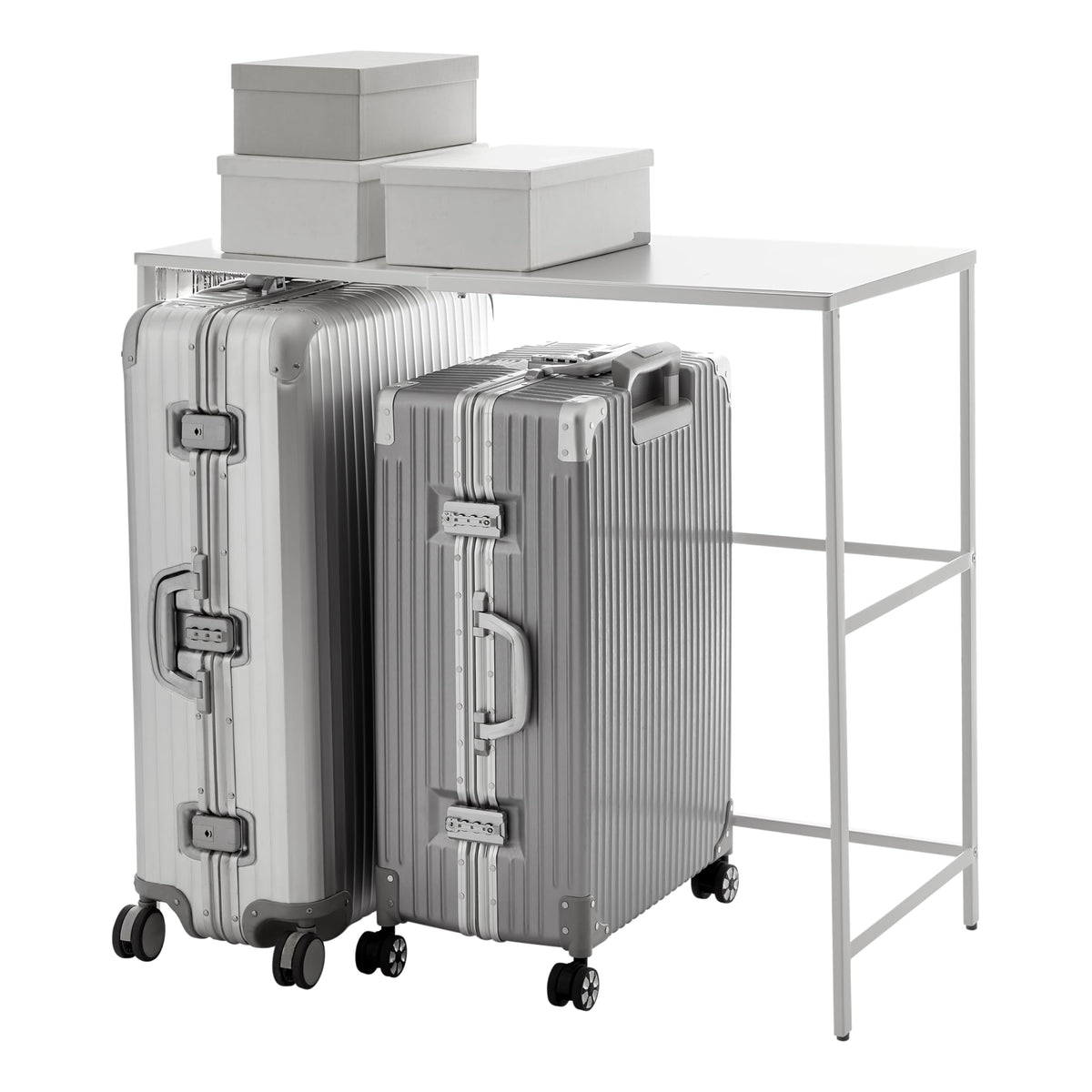 YAMAZAKI Home Expandable Closet Rack, Over-Suitcase Organizer, Steel, White