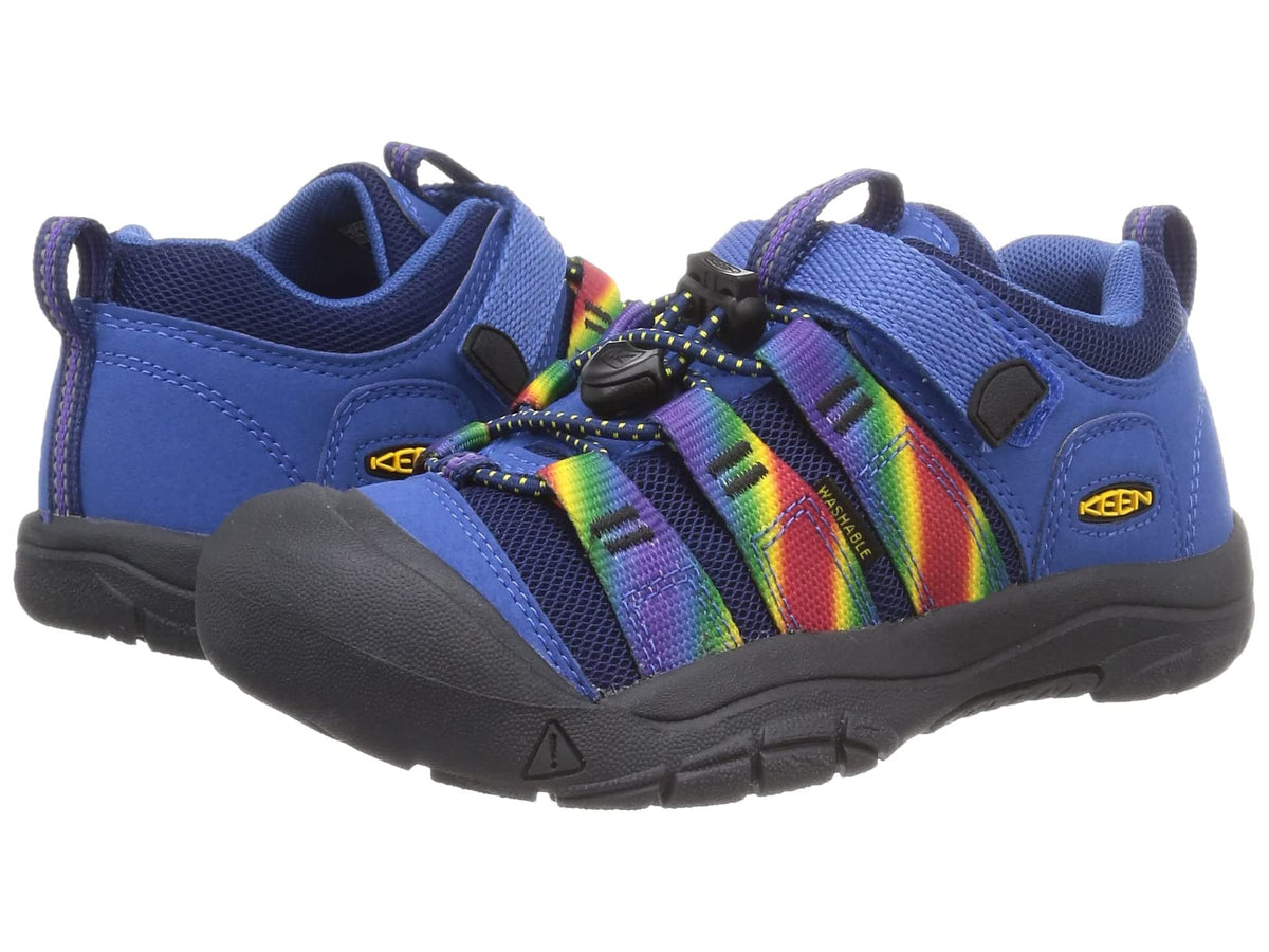 KEEN Little Kid's Newport H2SHO Casual Breathable Comfortable Sneakers, Multi/Bright Cobalt, 8 LK (Little Kid's) US