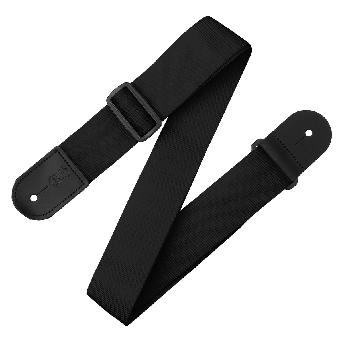 Levy's Leathers 2" Polypropylene Guitar Strap with Genuine Leather Ends and Tri-glide Adjustment; Black (M8POLY-BLK)