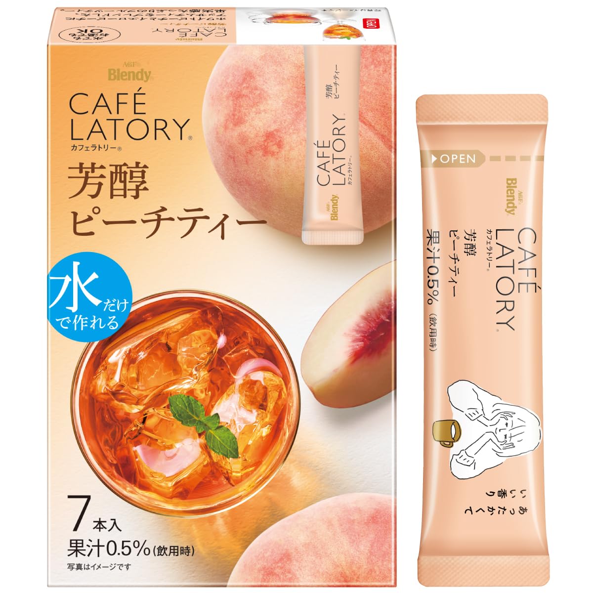 AGF Blendy Kafera Tree Stick Mellow Peach Tea Seven × 6 Boxes