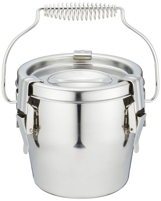 Endo Shoji ASY9716 Commercial Use, Removable Hook Soup Can, 6.3 inches (16 cm), Main Body: Molybdenum Steel, Lid and Parts Fittings: 18-8 Stainless Steel, Made in Japan