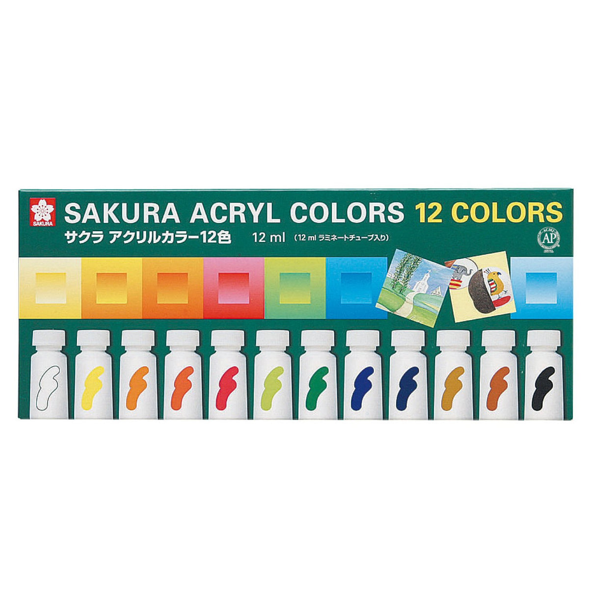Sakura Crepas ACW12 Paint Acrylic Color Set of 12