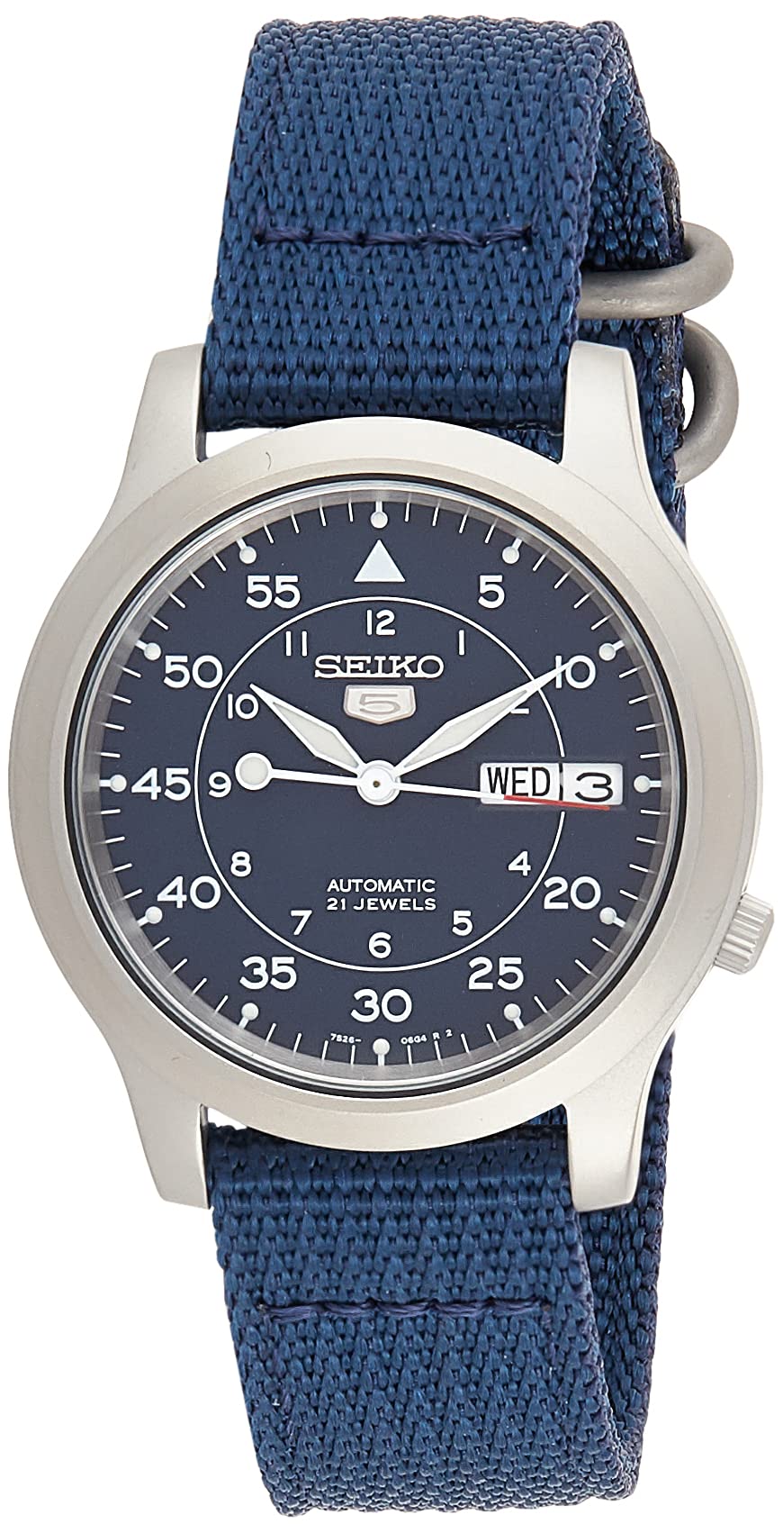 SEIKO Men's SNK807 5 Automatic Blue Canvas Strap Watch