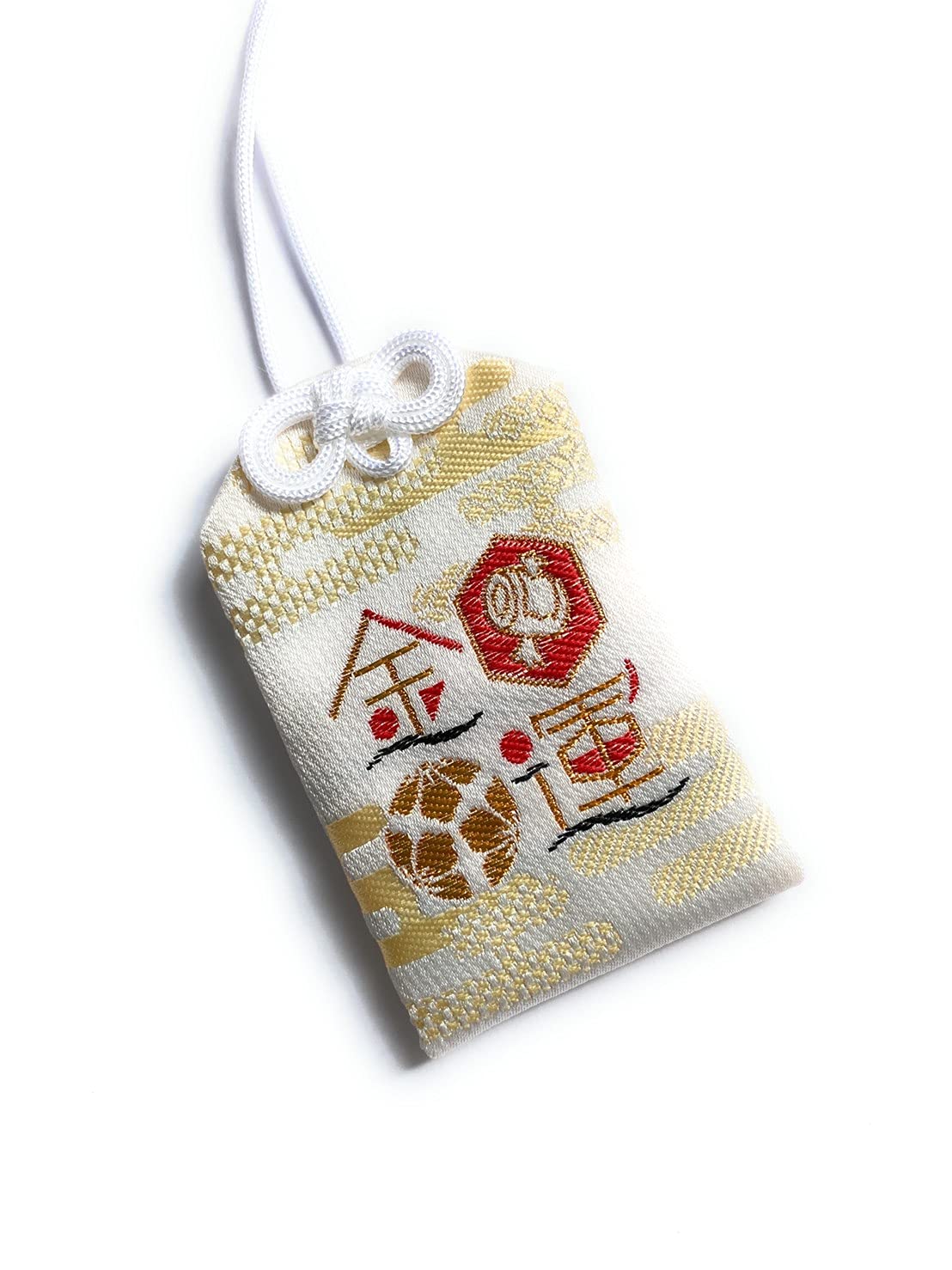 happy happy Omamori Charm for Money Luck,Japanese Shrine Lucky Amulet,Bring Good Luck and Protect,Deity Fortune,White
