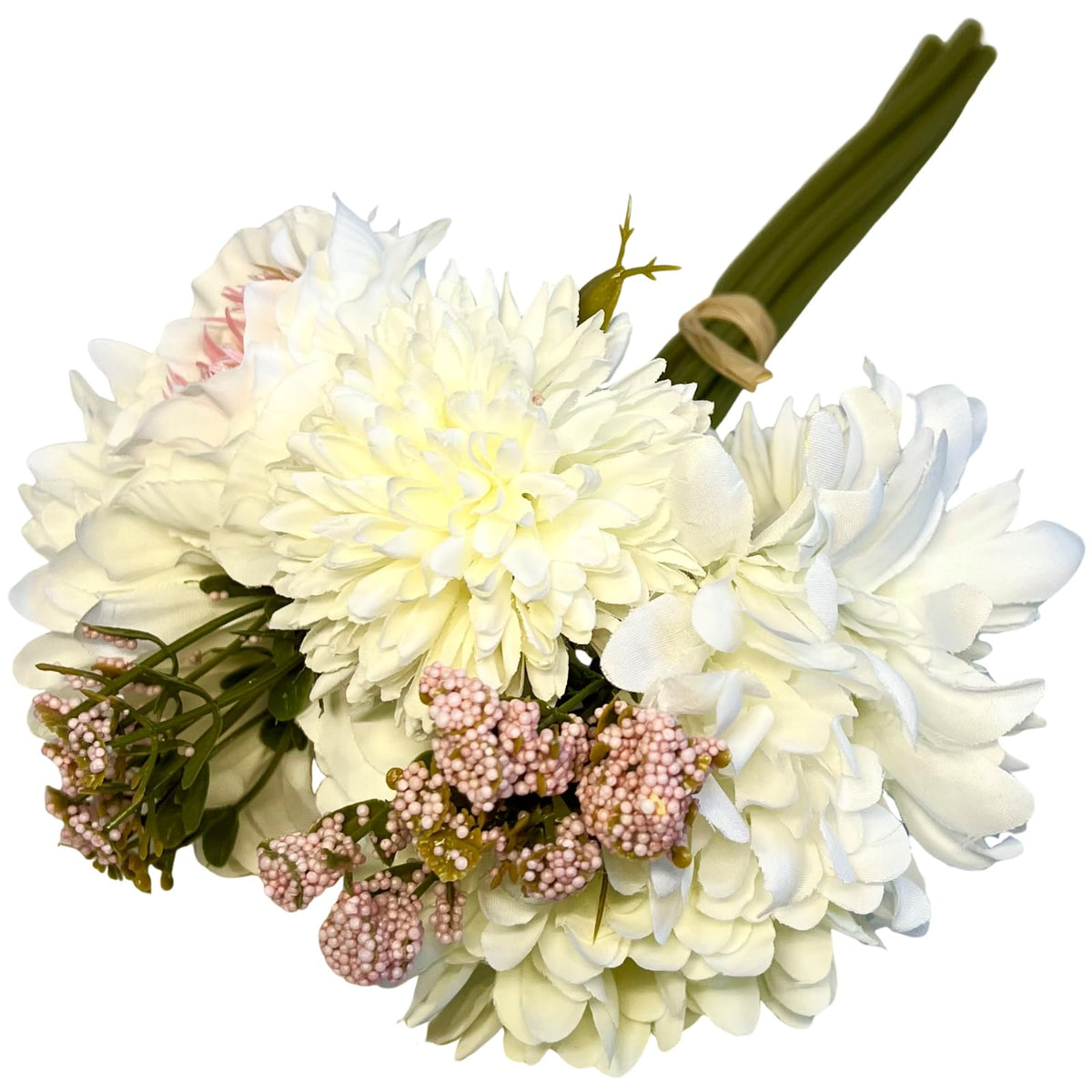Q-FLA 808739 Artificial Flowers, Artistic Flowers, Antique Gerbera Bouquet, White, Arrangement, Flower Materials, Handmade