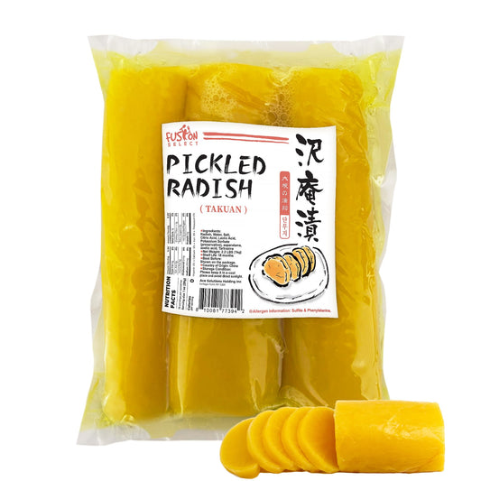 Fusion Select Pickled Radish Takuan - Japanese Daikon Radish Pickles for Sushi, Bento Box, Sandwich, Salads, Rice Dishes - Authentic Flavor, Crisp Texture - Asian Snacks