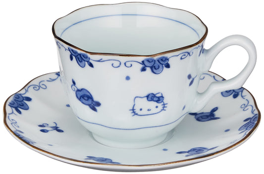 Sanrio 307738 Hello Kitty Blue Rose (Dyed) Cup & Saucer (with Presentation Box)