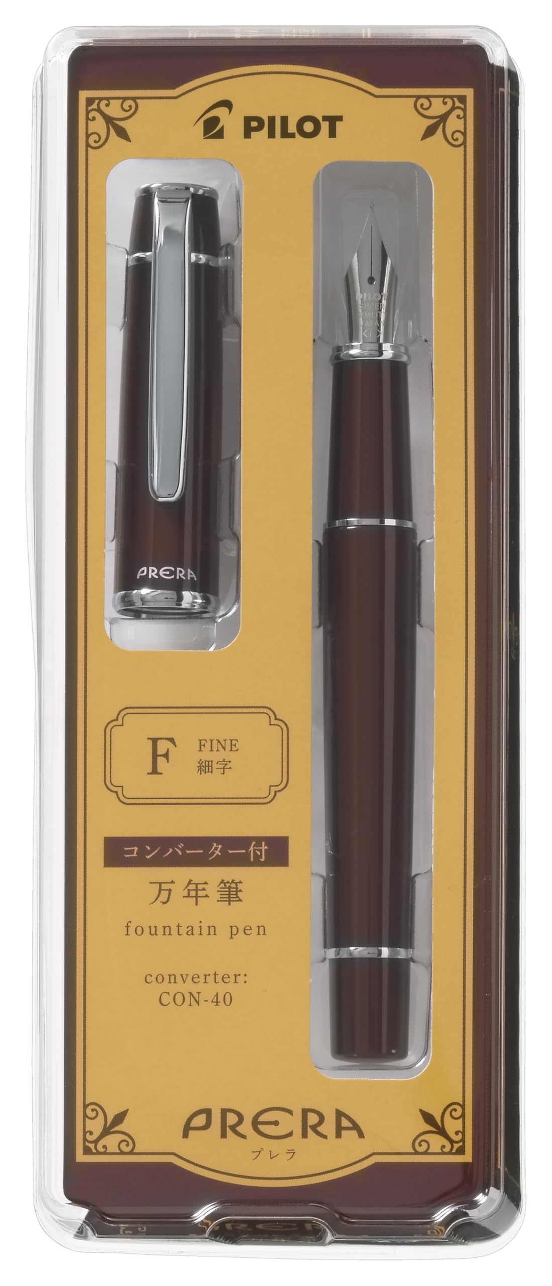 PILOT PRARA F Fountain Pen, Fine Point, Red Brown PFPR1RBNF