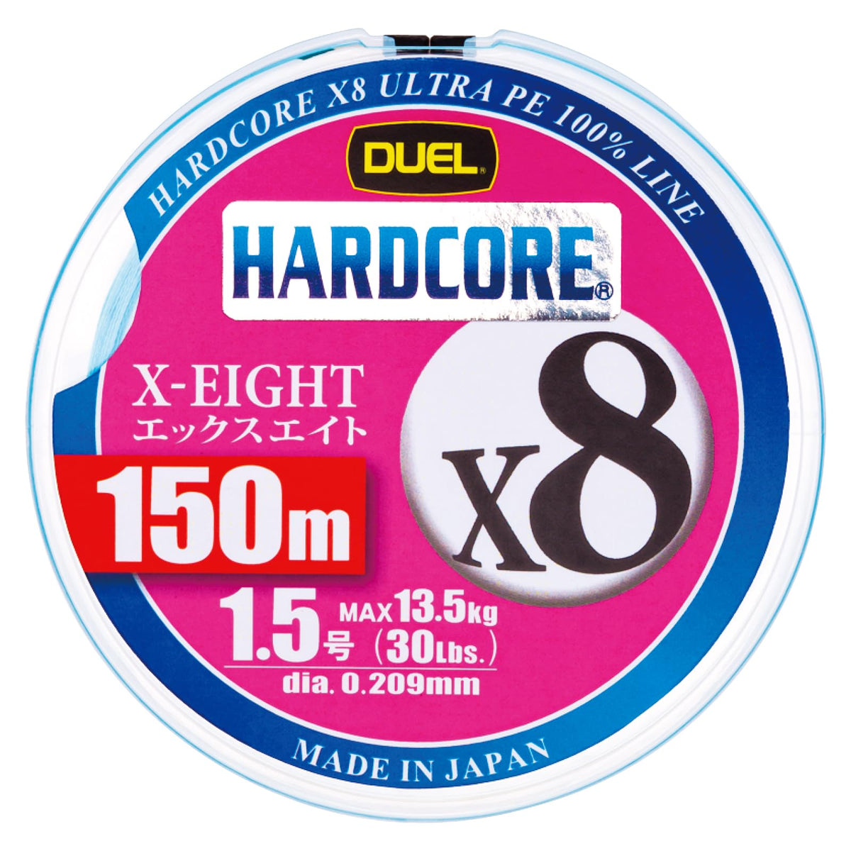 Duel Hardcore H3298-MB PE Line, No. 1.5, 164.0 yd (150 m), No. 1.5, MB Milky Blue