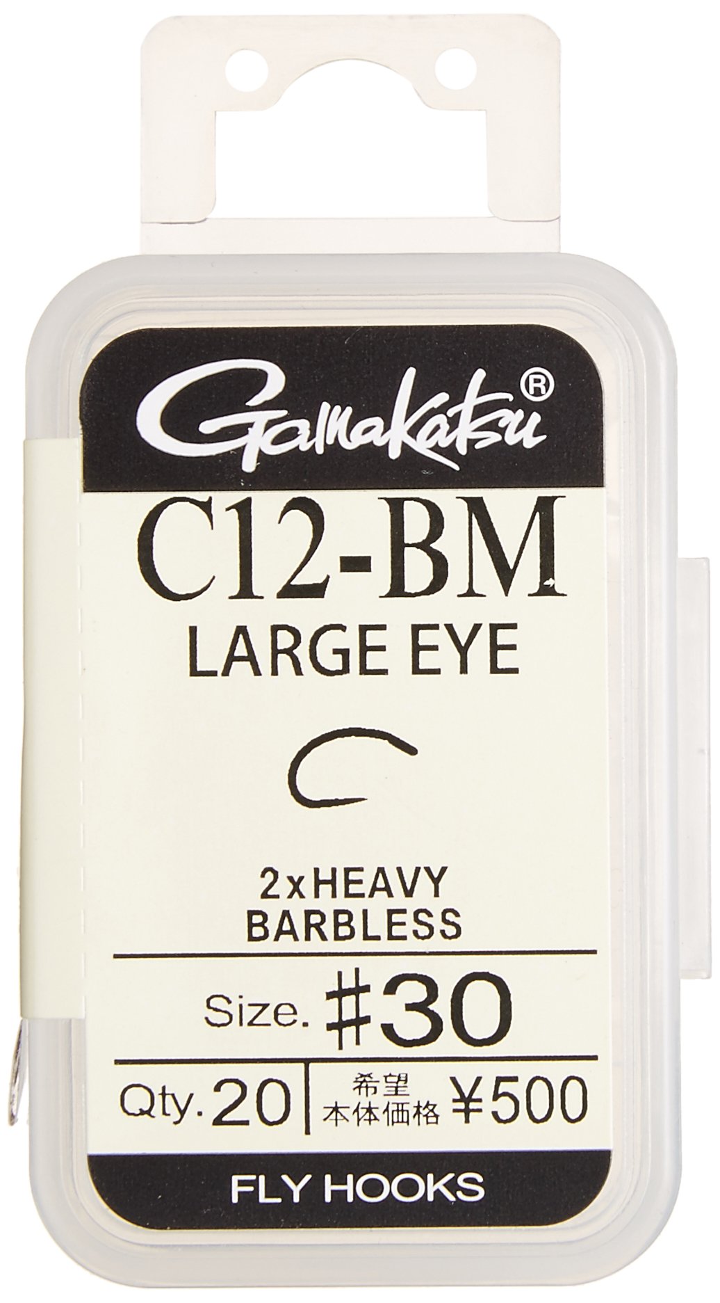 Gamakatsu 67215 Fly Hook C12-BM Large Eye No. 30 20 NS Black