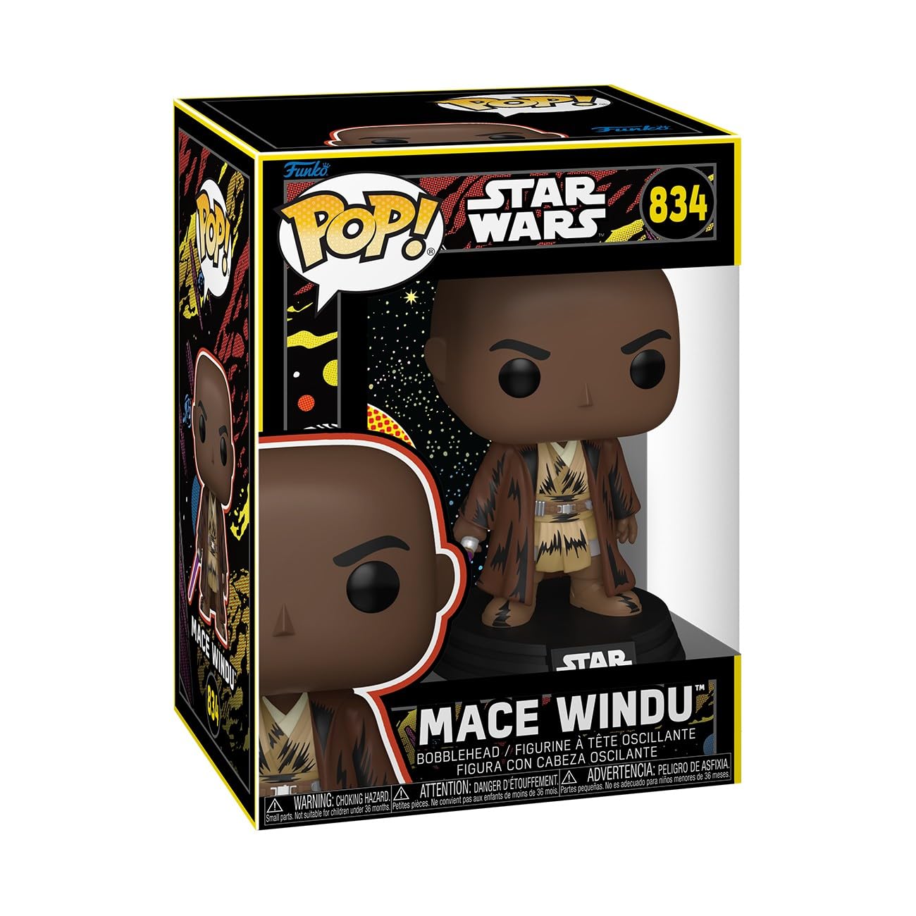 Funko Pop! Star Wars: Mace Windu - (Retro) - Collectable Vinyl Figure - Gift Idea - Official Merchandise - Toys for Kids & Adults - Movies Fans - Model Figure for Collectors and Display
