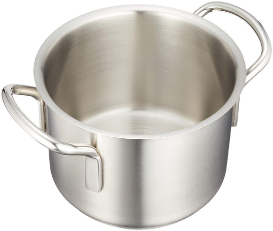 Endo Shoji AHVA301 Murano Induction Half-Size Pot, 6.3 inches (16 cm) (No Lid), Induction Compatible, 18-8 Stainless Steel