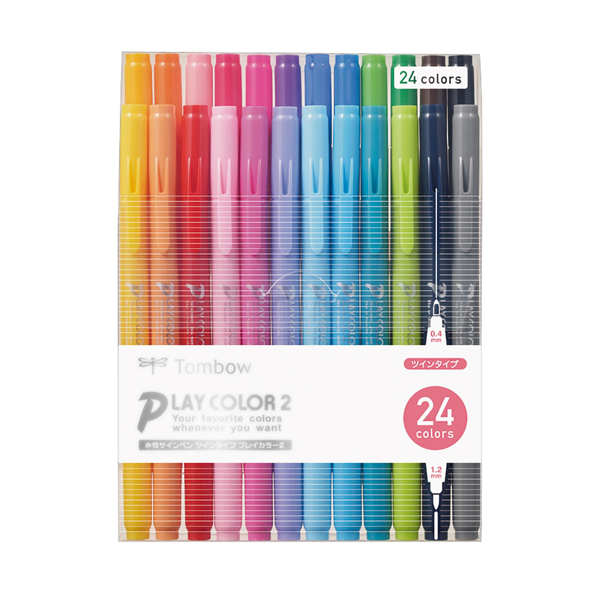 Tombow GCB-012 Water Based Sign Pen, Play Color 2, 24 Colors