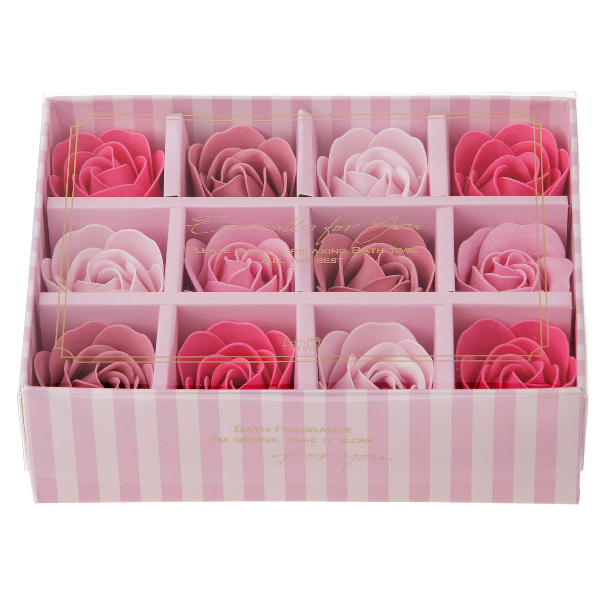 Q-FLA 811951 Soap Flower, Bath Fragrance, Colors PK, Pink, 12 Heels, Rose, Reward, Present
