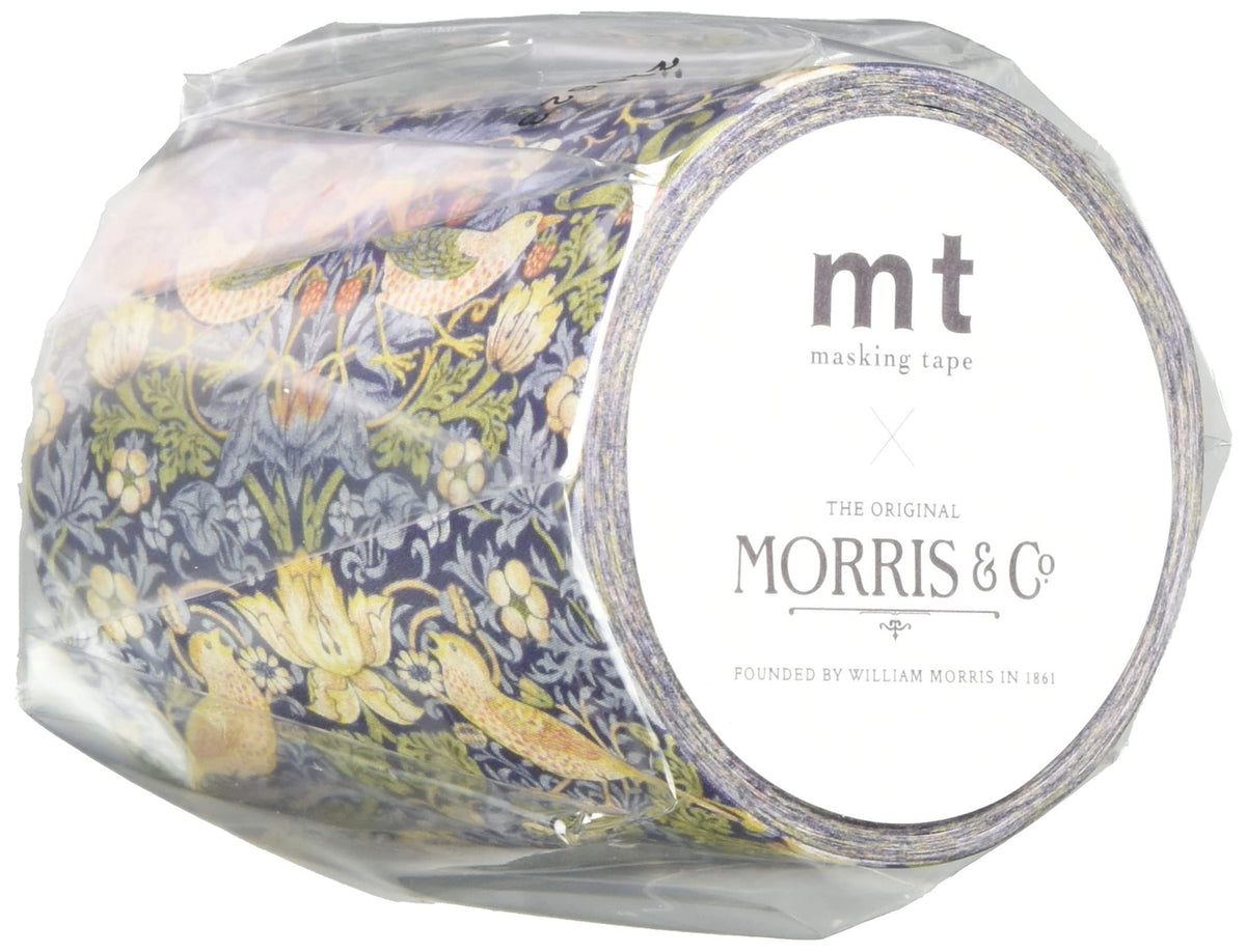 Kamoi MTWILL26 Masking Tape, mt, William Morris Strawberry, Thief Indigo/Mineral 2.0 inches (50 mm) x 23.4 ft (7 m)