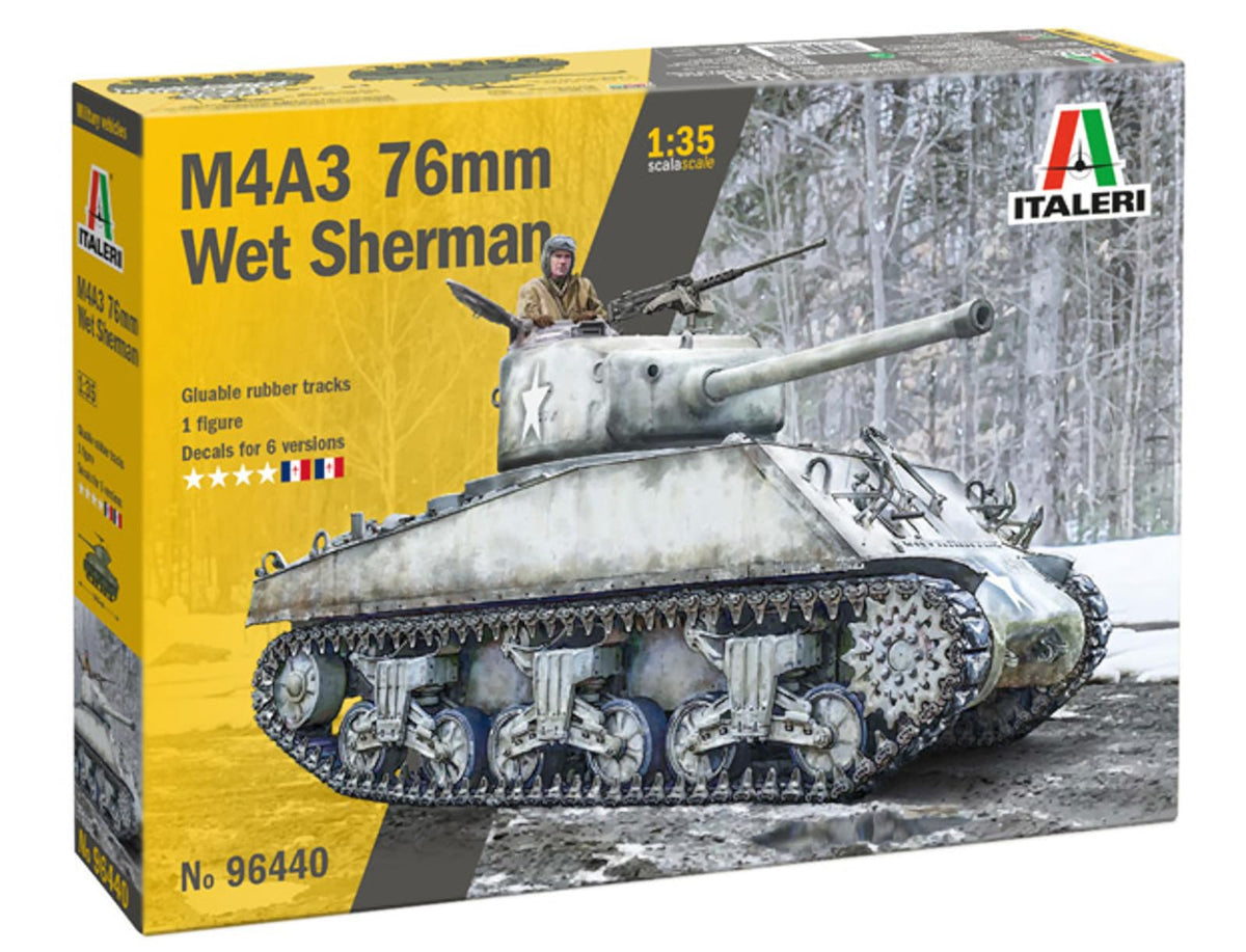 Platz ITALERI IT96440 1/35 WW2 America M4A3 (76) W Sherman Plastic Model