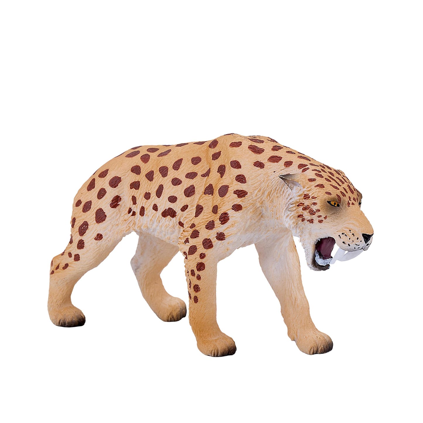 MOJO Smilodon Realistic Dinosaur Hand Painted Toy Figurine Orange Small