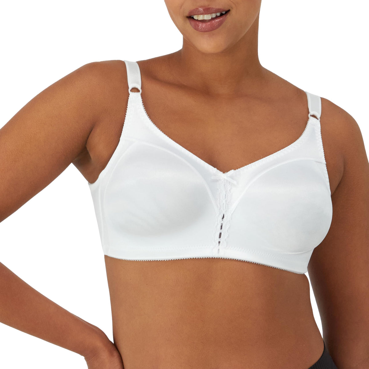 Bali Women's Double Support Wire-Free Bra, White, 42D