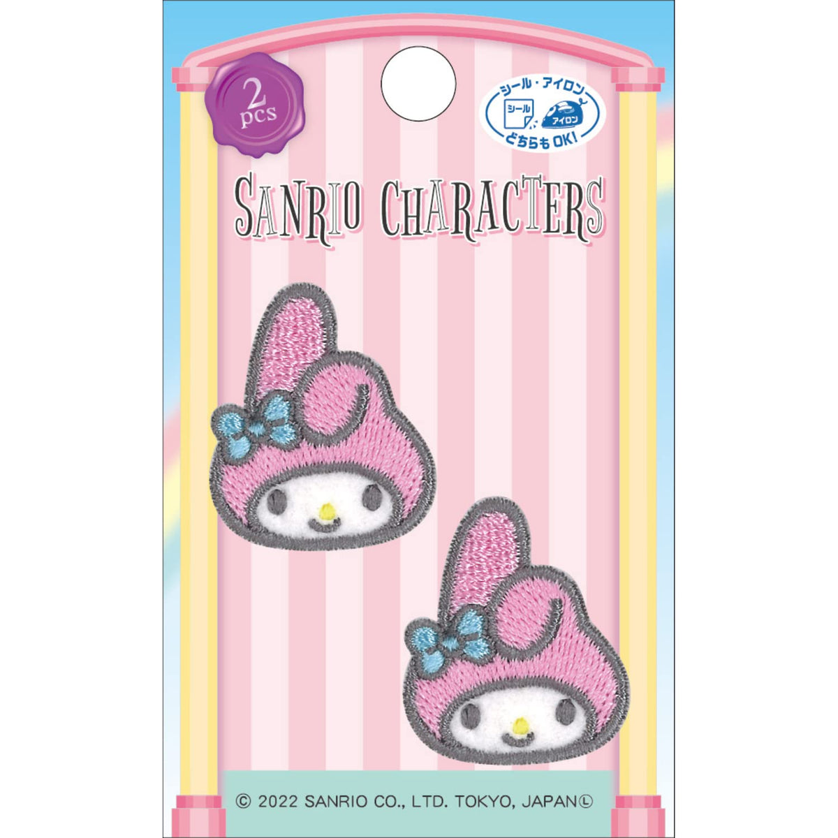 Pioneer Sanrio SCW480-SCW48 My Melody 2 Pieces, Width 0.9 x Height 1.1 inches (24 x 28 mm), Adhesive for Both Seals and Irons