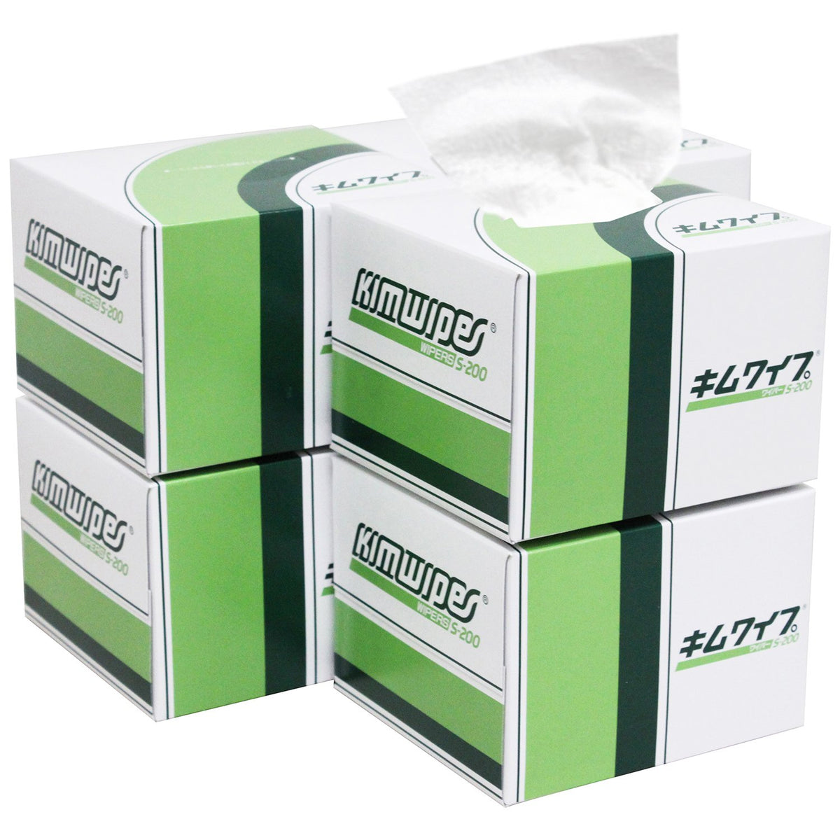 Nippon Paper Crecia S-200 KimWipes, Boxed, 4.7 x 8.5 in (120 x 215 mm), 200 Sheets, 6 Pack