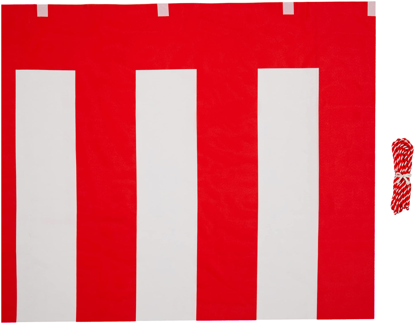 Red and White Curtain KH008-02IN Height 35.4 inches (90 cm) x Length 142.2 inches (360 cm) (2 Rooms), Tropical with Red and White Cord