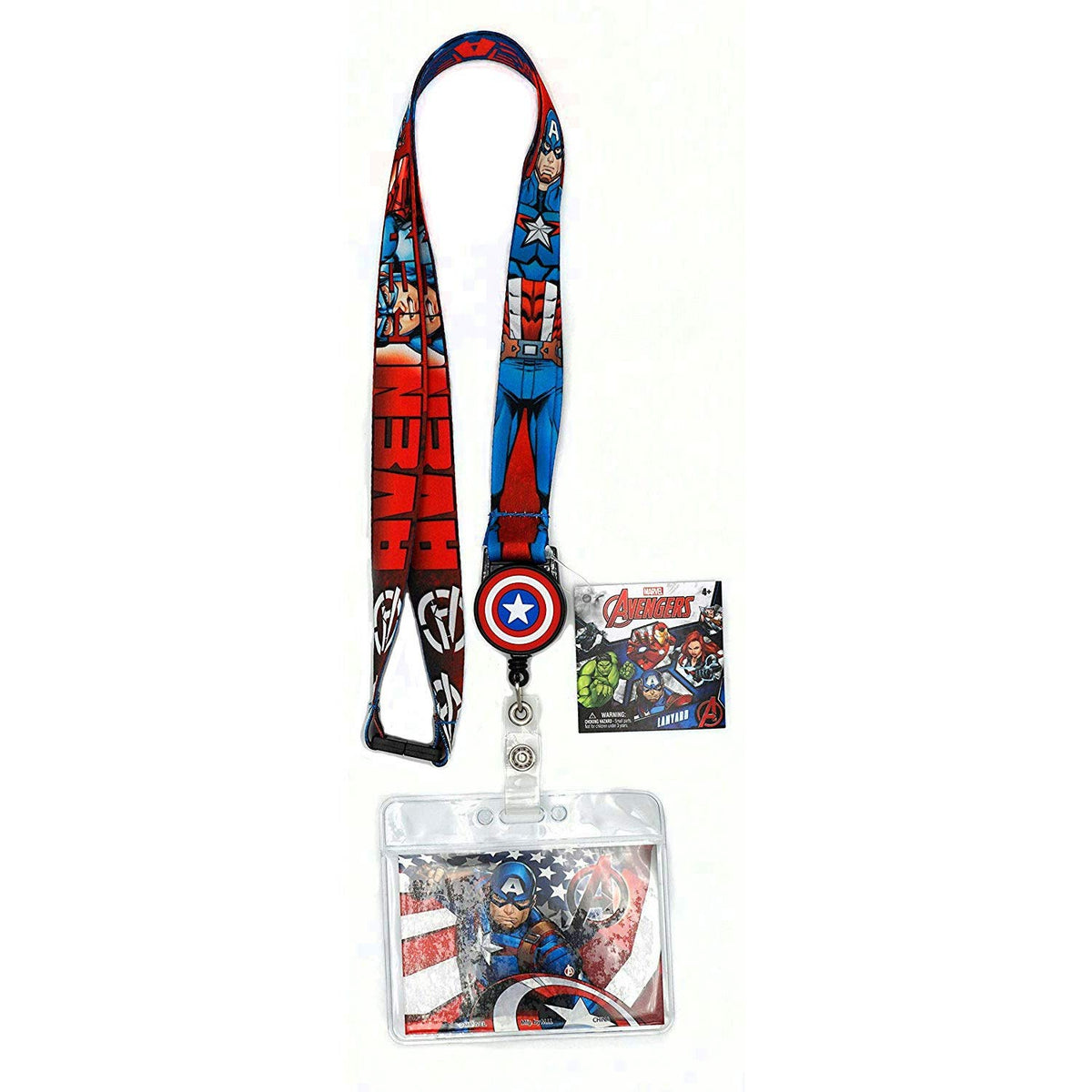 Marvel 68844 Captain America Lanyard with Zip Lock Card Holder, Multi Color, 3"