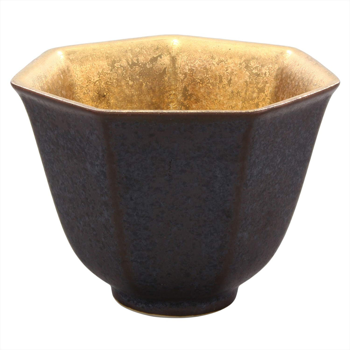 石丸陶芸(HASAMI Porcelain) Arita Ware 467188-651 Pottery Kiln Shichagon with Friendship Black Yuzu Inner Gold Color
