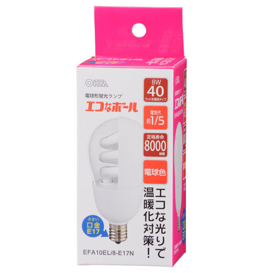 Eco Ball W Shaped E17 Base Bulb Color efa10el/8 – E17 N efa10el/8 – E17 N