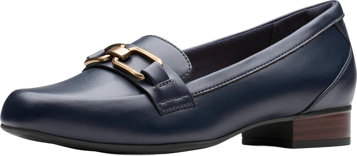 Clarks Women's Juliet Echo Navy Leather Medium 7