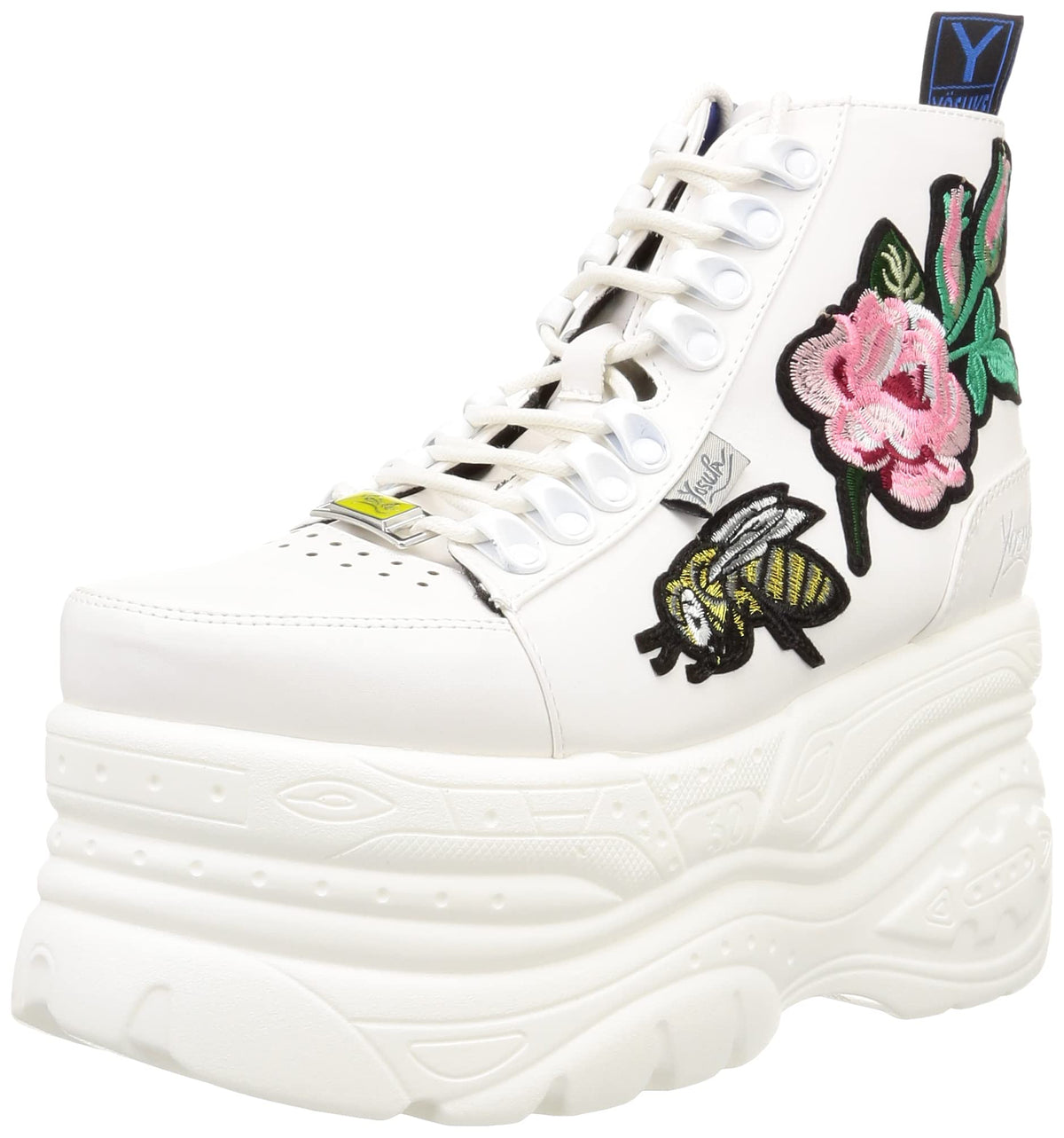 Yosuke 2601142 Women's Platform, Off White Combi, 25.0 cm