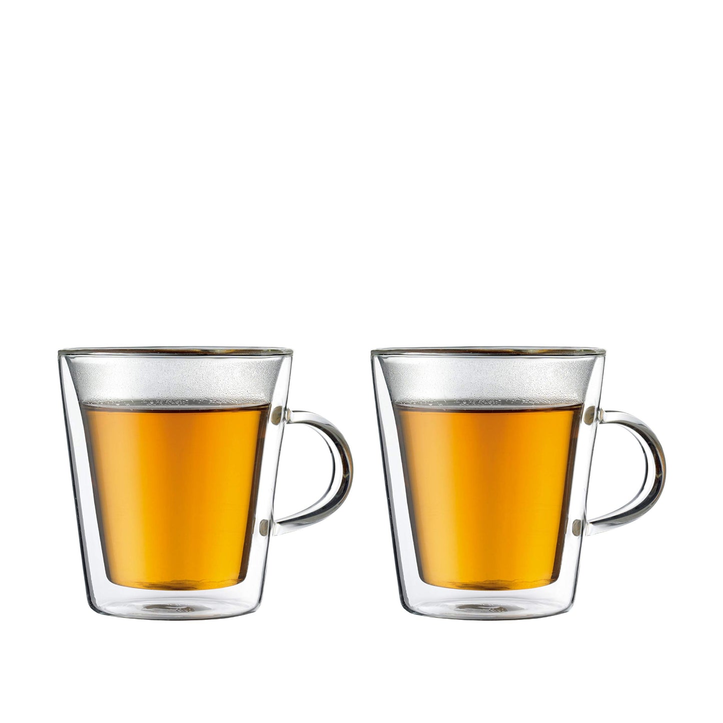 BODUM 10325-10 Bodum Canteen Double Wall Mug, 6.8 fl oz (200 ml), Set of 2, Heat Resistant Glass, Microwave Safe, Oven, Dishwasher Safe, Freezer Safe