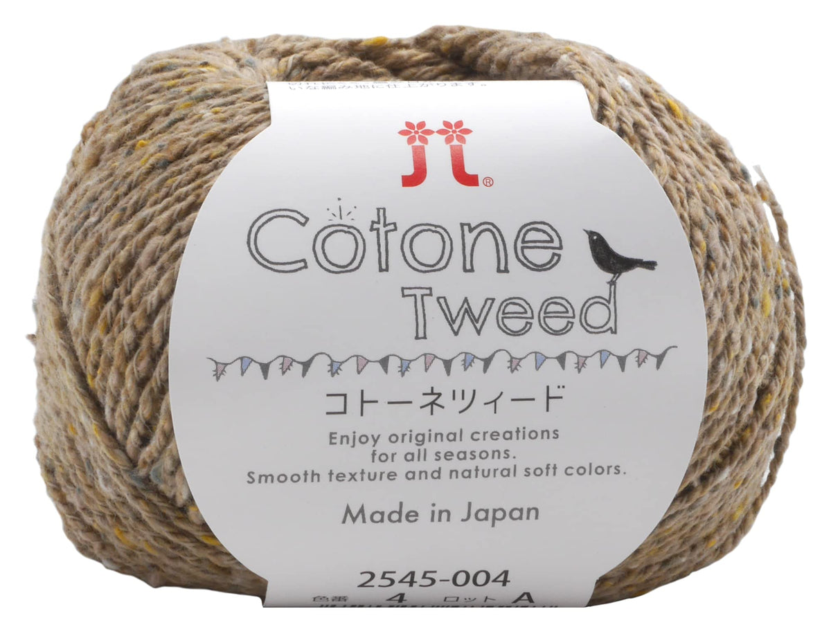 Hamanaka Hand Knitting Thread Cotonet Tweed, Approx. 1.1 oz (30 g), Col. 4
