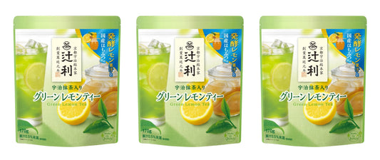 辻利 宇治抹茶入りグリーンレモンティー 170g ×3個