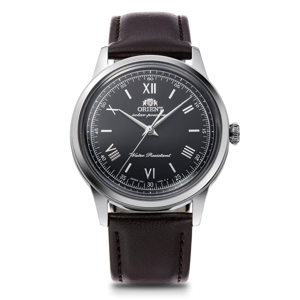Orient Watch Bambino Solar-Powered RN-WK0004L Men's Wristwatch, Black, Black