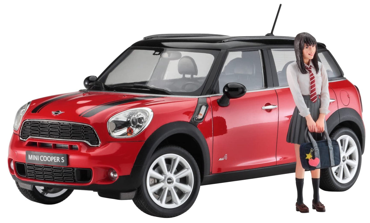 Hasegawa SP559 1/24 Mini Cooper Countryman All 4 Figure Model Kit, Multi-Colour