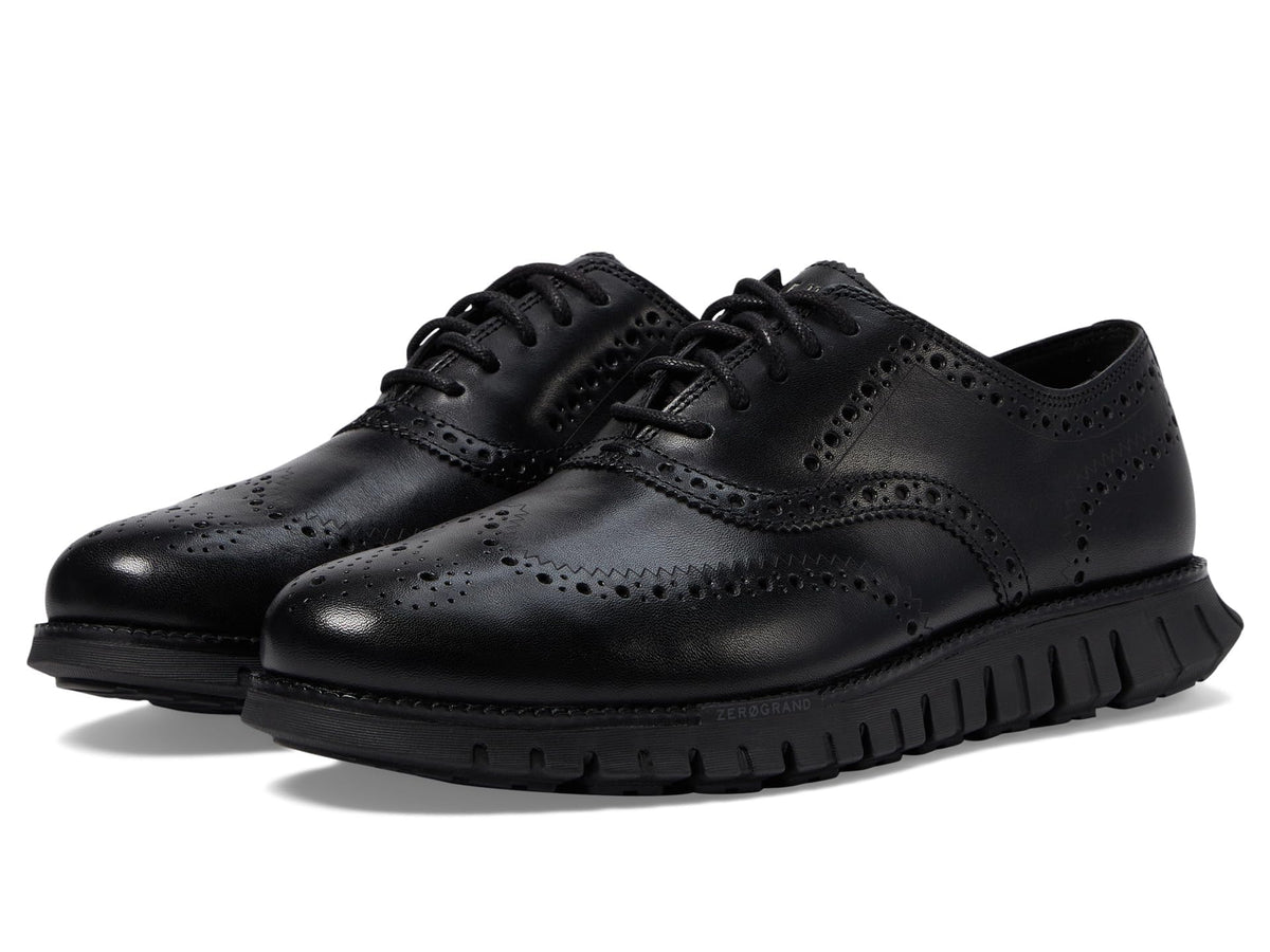 Cole Haan Mens Zerogrand Remastered Wing Tip Oxford, Black/Black, 8-M US