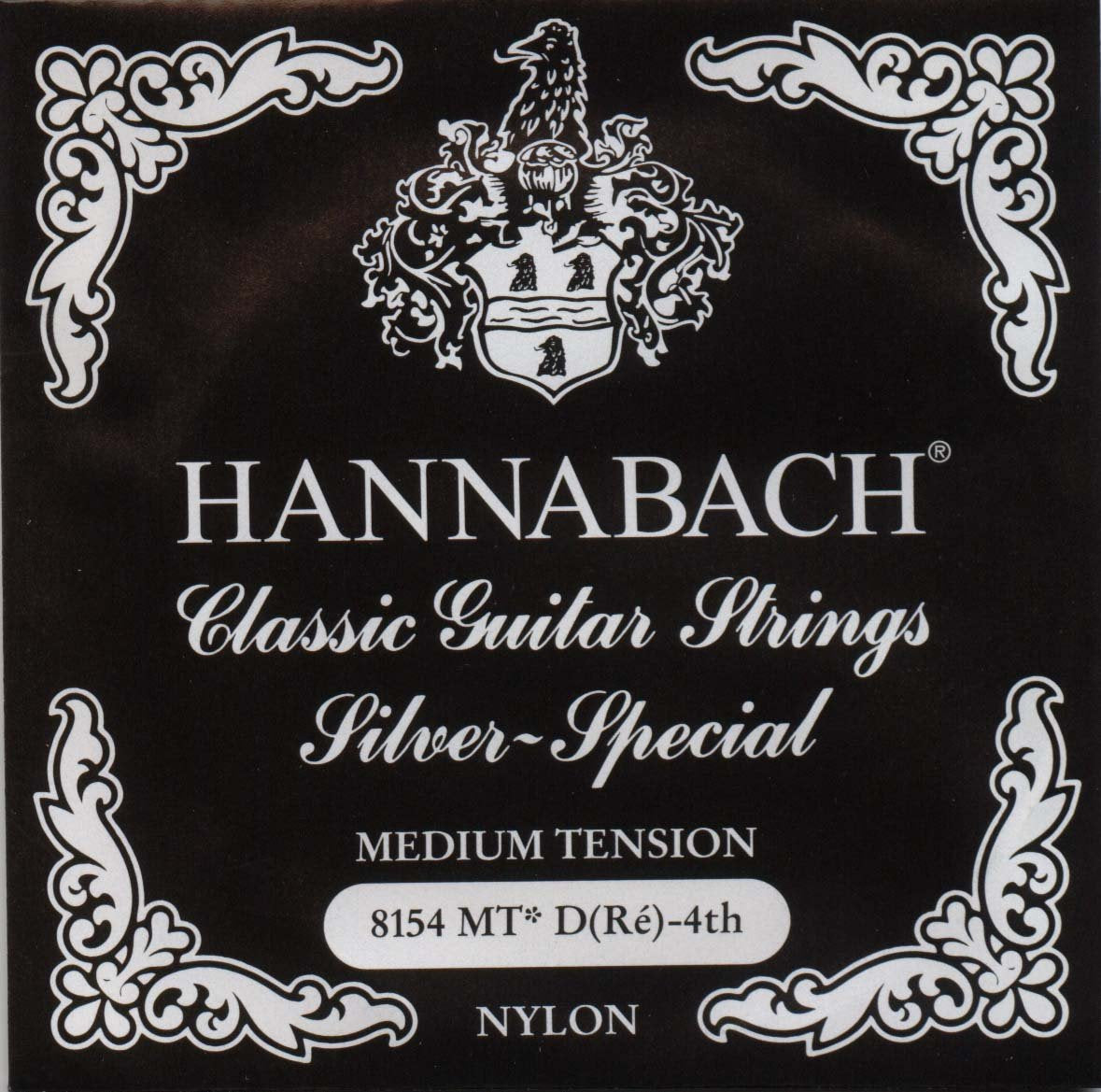 Hannabach 652524 Series 815 Medium Tension Silver Special Single D4 String for Classic Guitar