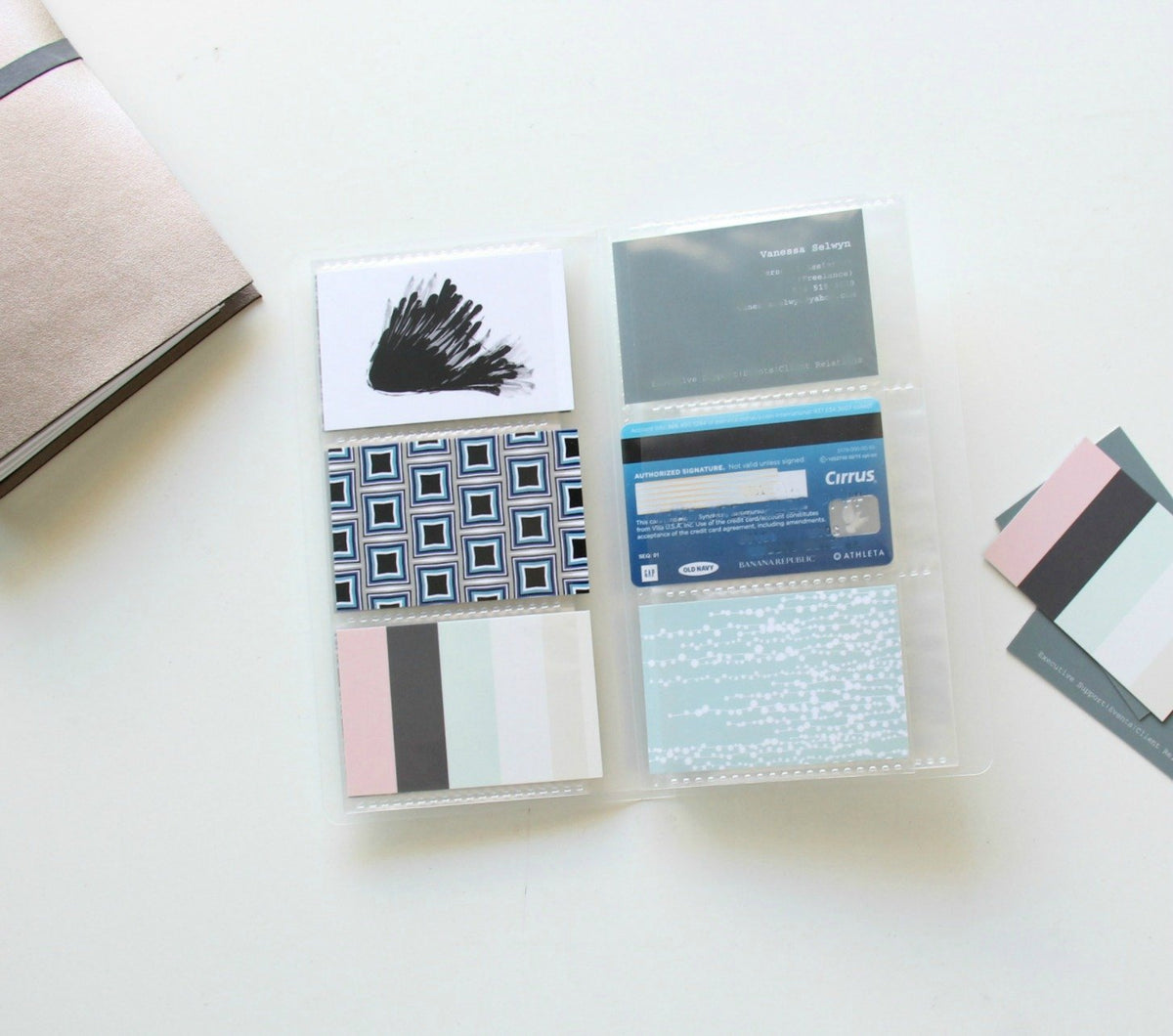 MUJI PP Card Holder - 3 Rows - 60 Pockets - Women's Modern RFID Protected Clear Polypropylene Wallet