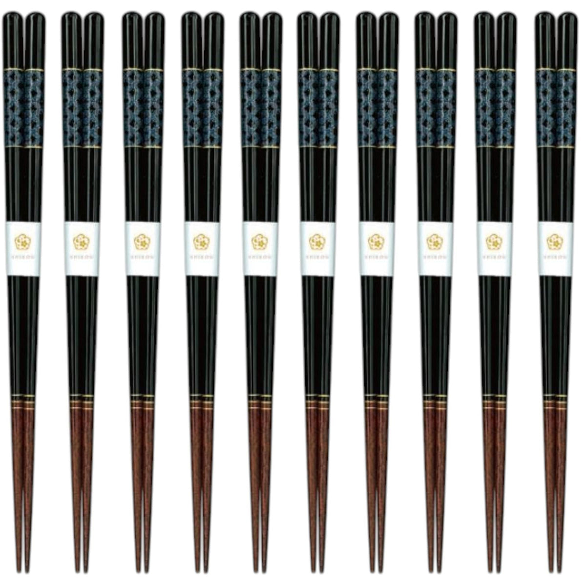 J-kitchens Chopsticks, Set of 10, Lunch, Picnic, Excursions, Sports Events, Guests, Entertaining, Wooden, Cloisonné, 9.1 inches (23.0 cm), Dishwasher Safe, Made in Japan
