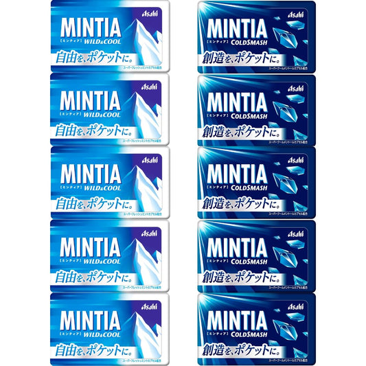 Mintia 7g (0.25oz) x 10 Packets Japanese Mint Tablet/Wild & Cool/Cold Smash/Dry Hard ((Wild & Cool 5 Pics) + (Cold Smash 5 pics))