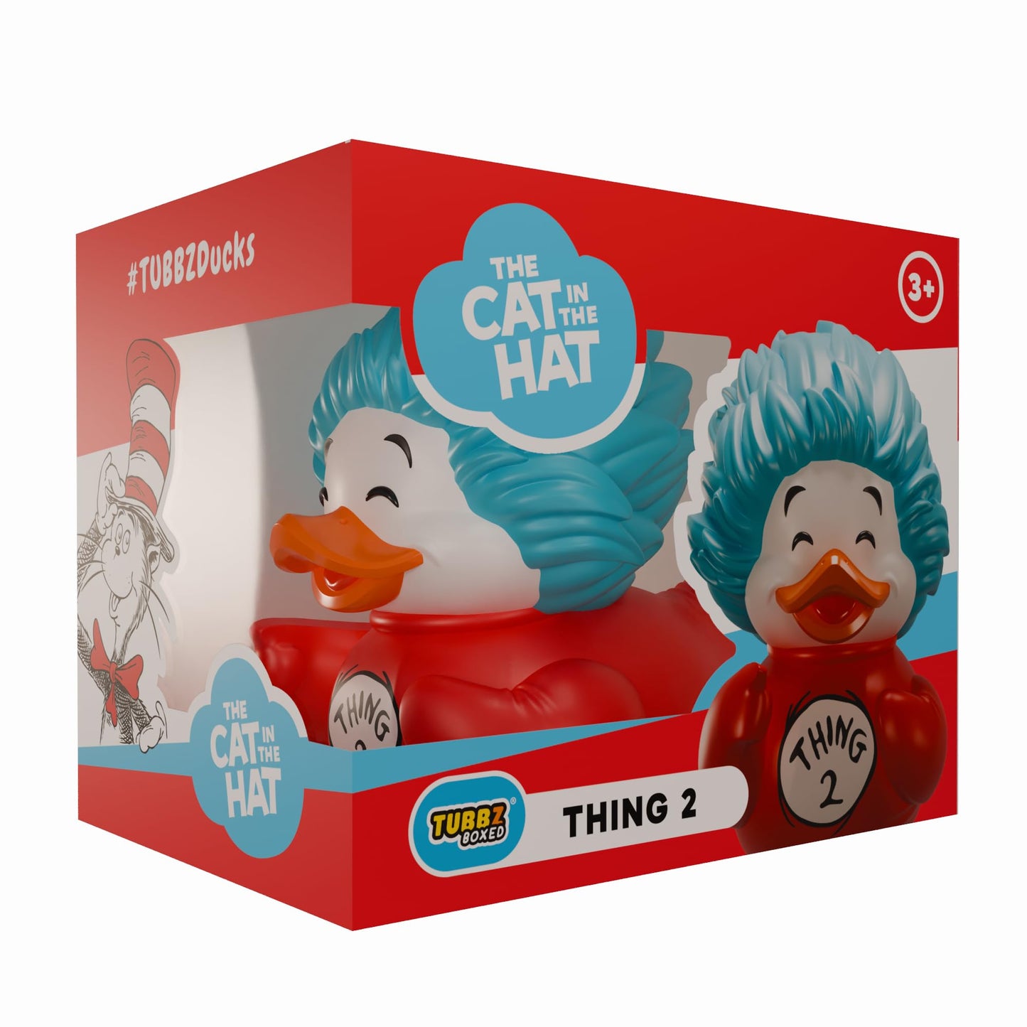 TUBBZ Boxed Edition: The Cat in the Hat - Thing 2 Cosplaying Rubber Duck Vinyl Figure – Official Collectible for Fans of Dr Seuss