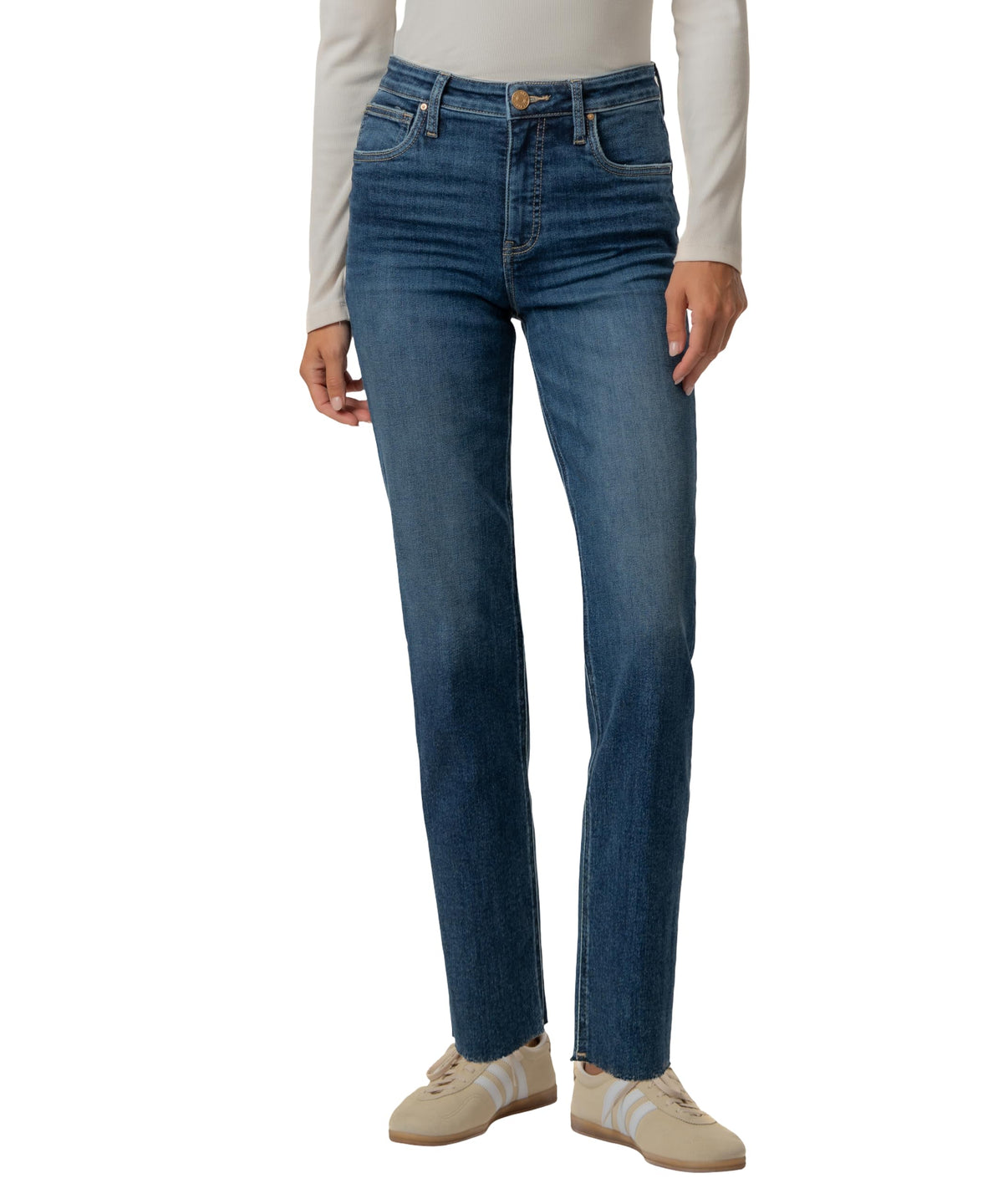 KUT from the Kloth Women's Rachael High Rise Fab Ab Raw Hem Mom Jean (Devotee, 8)