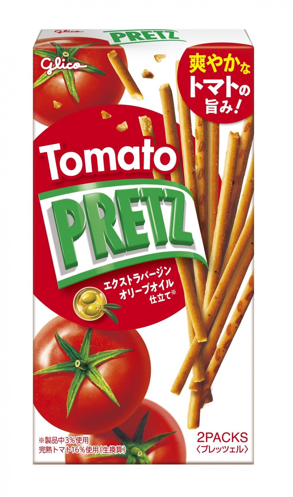 Glico Pretz Tomato Flavor Pretzel Sticks, 1.87 Ounce (53 g), Pack of 10