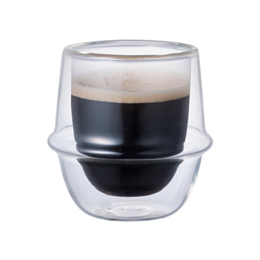 KINTO 23104 KRONOS Double Wall Espresso Cup, 2.8 fl oz (80 ml), Heat Resistant Glass, Microwave and Dishwasher Safe, Gift Present