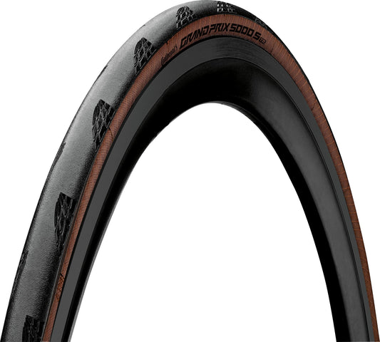 Continental Grand Prix 5000 S TR - Tubeless Road Bike Tire | Fast, Light, Durable - BlackChili, Vectran Breaker, LazerGrip, Active Comfort Technology (Black/Transparent) (700x32)